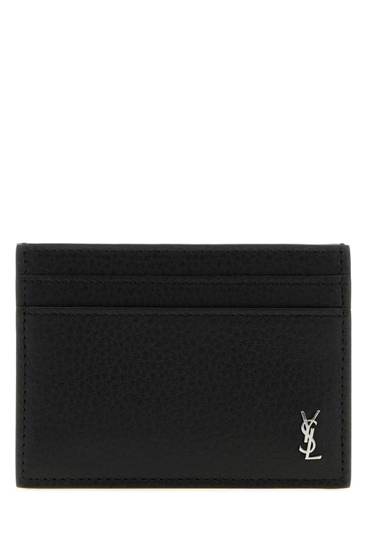 Saint Laurent Leather Card Holder Case — Black Cases