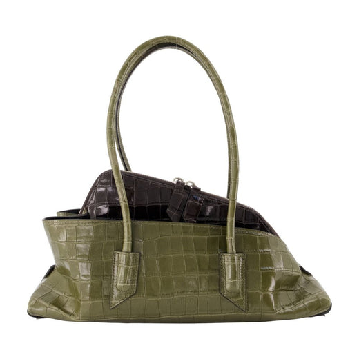 The Attico Top Handle Bag — Green Calfskin