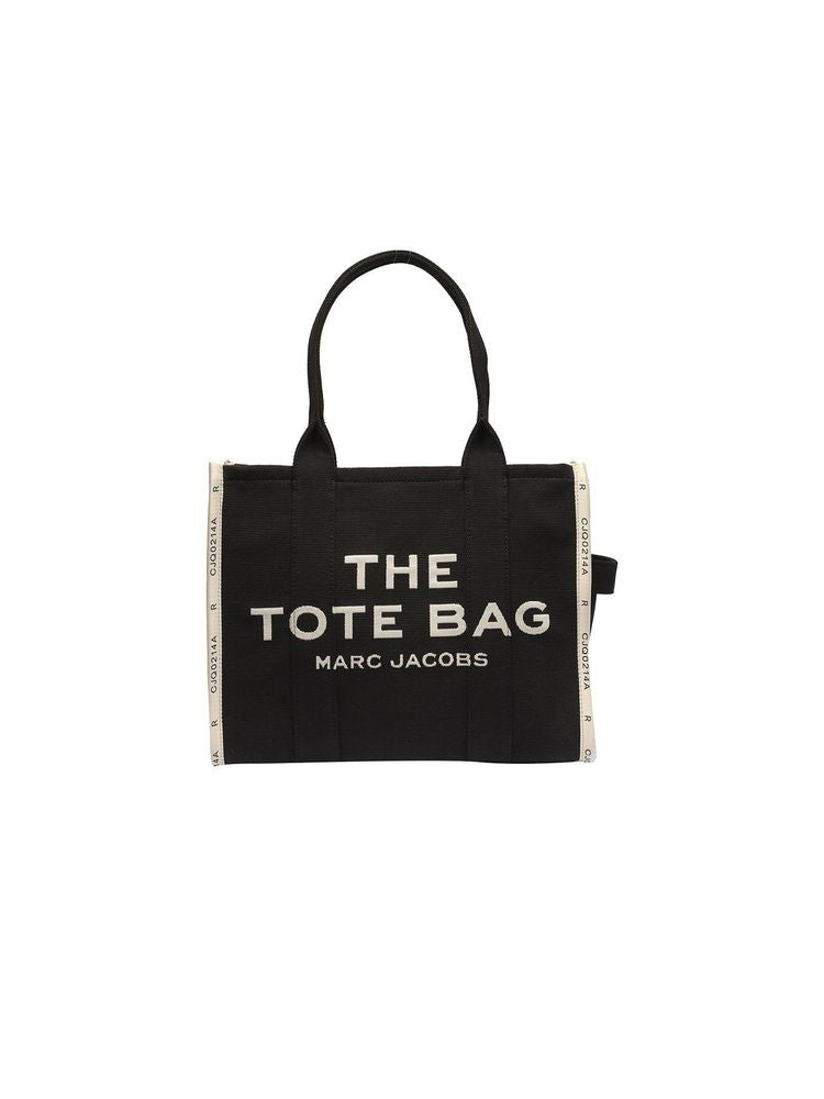 Marc Jacobs Logo-Print Cotton Tote Bag — Black