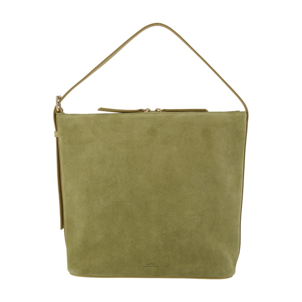 A.p.c. Vera Shoulder Bag — Green Calfskin