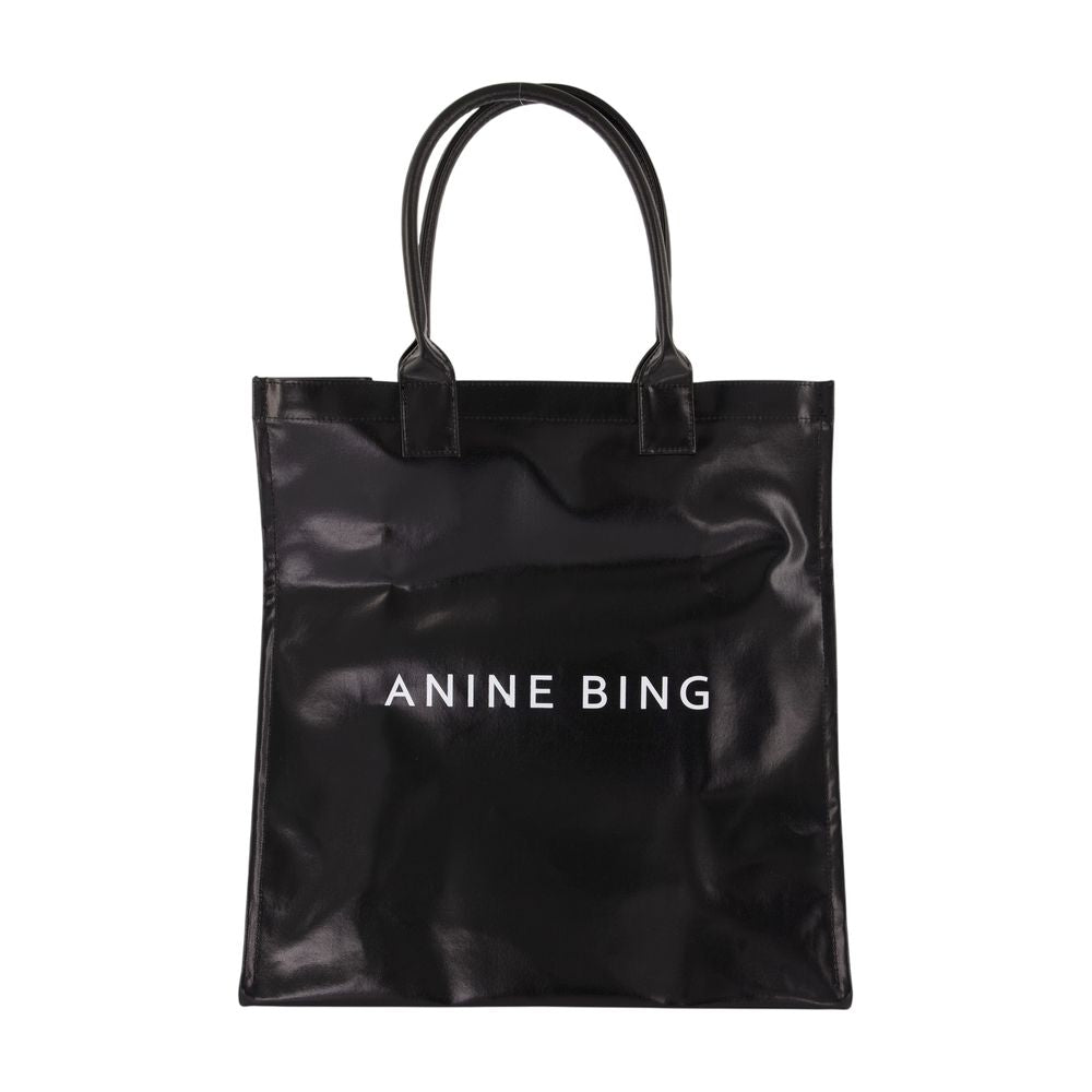 Anine Bing Tote Bag — Black Cotton