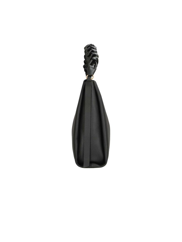 Coccinelle Boheme Grana Top Handle Bag — Black Cowhide
