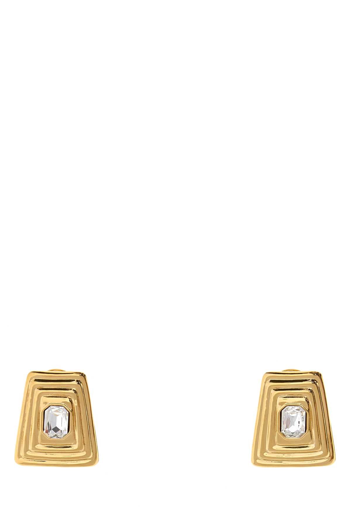 Alessandra Rich Crystal Earrings — Gold