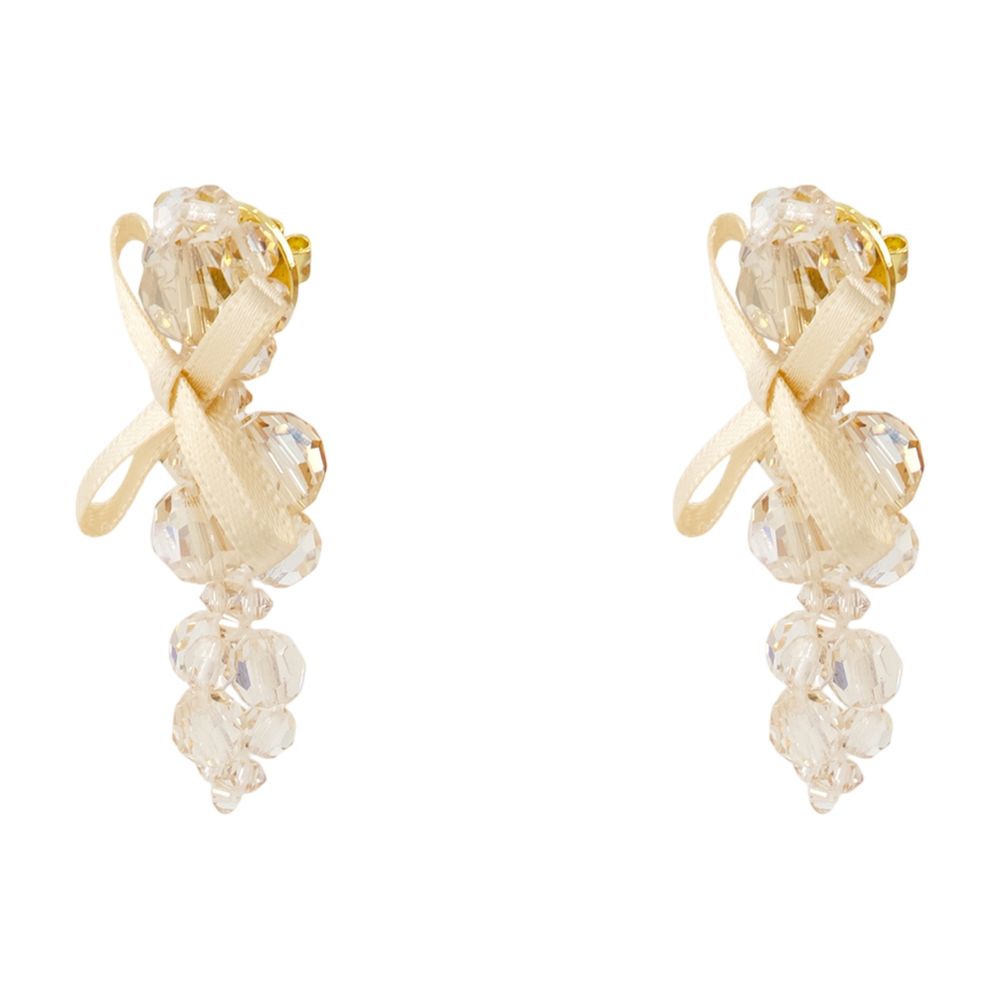 Simone Rocha Bow-Tie Crystal Earrings — Yellow Others