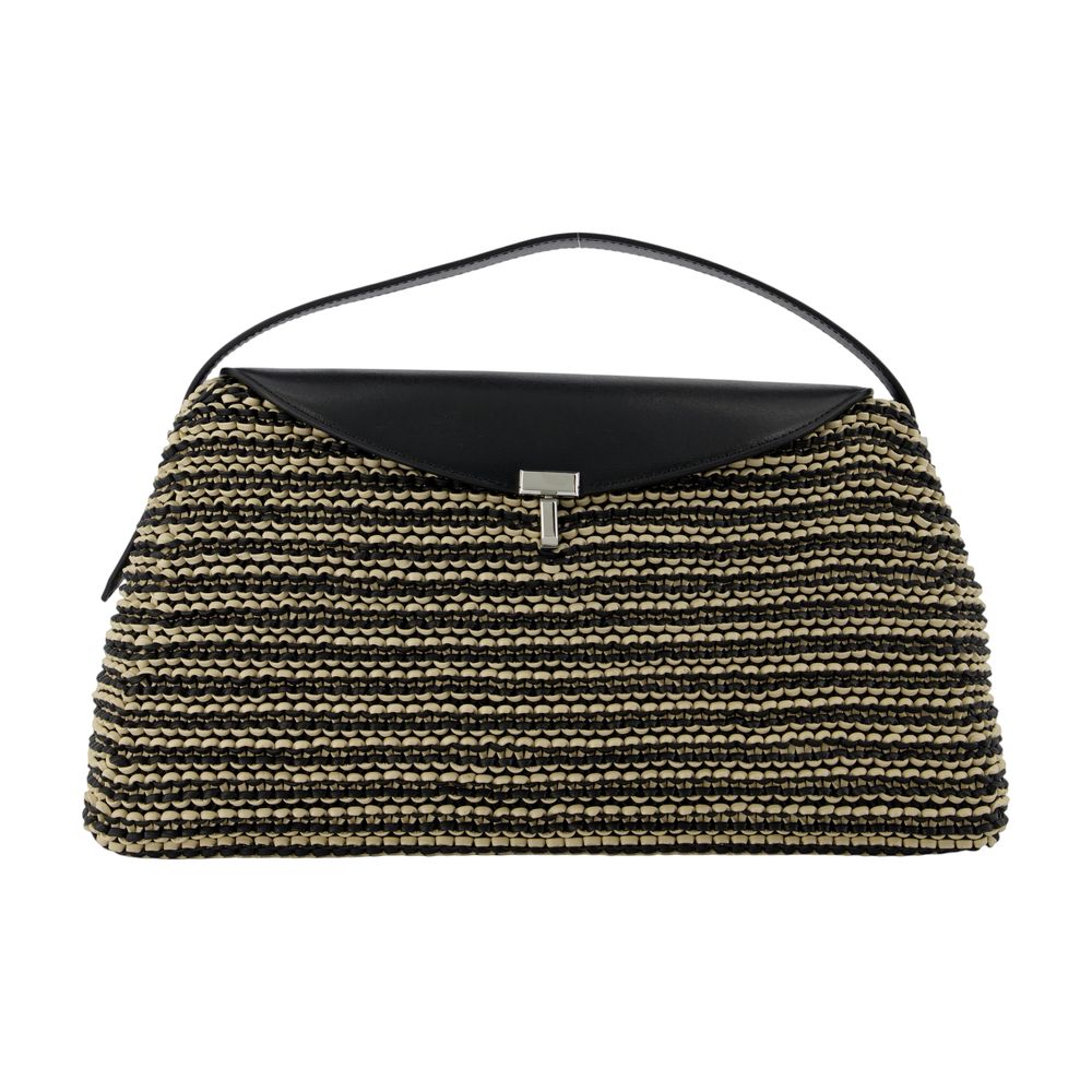 Toteme Beaded Calfskin Top Handle Bag — Black
