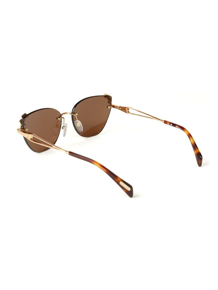 Blumarine Sbm230s Metal Cat-Eye Sunglasses — Gold