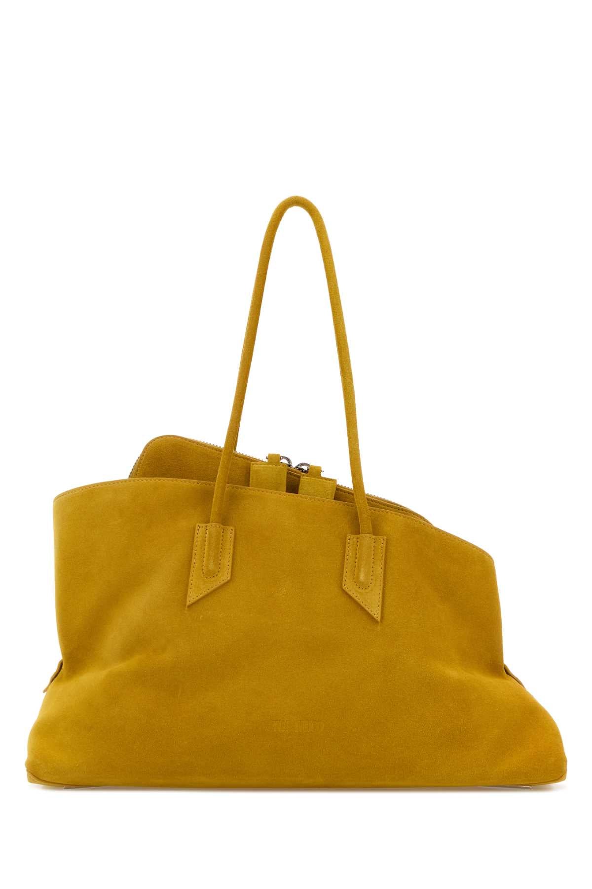 The Attico Suede Shoulder Bag — Yellow