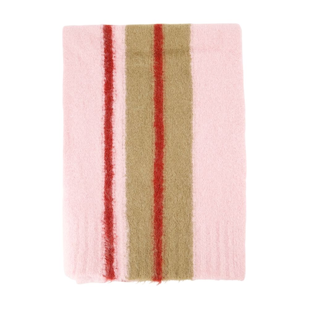 Samsøe Striped Wool Scarf — Pink Scarfs