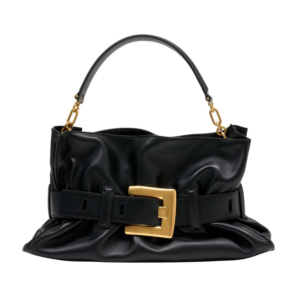 Balmain Shoulder Bag — Black Calfskin