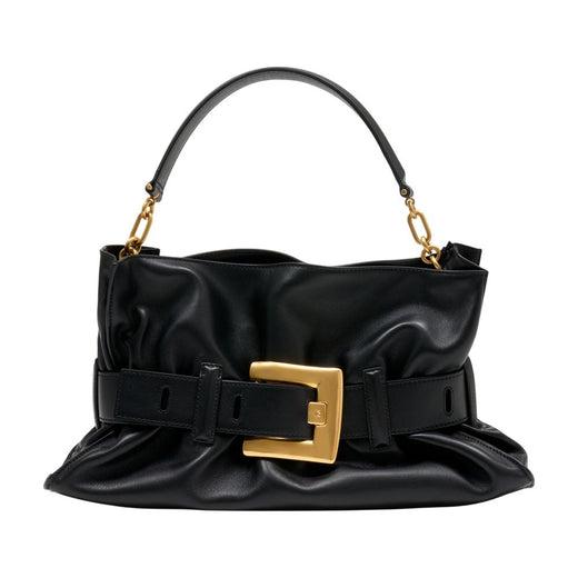 Balmain Shoulder Bag — Black Calfskin