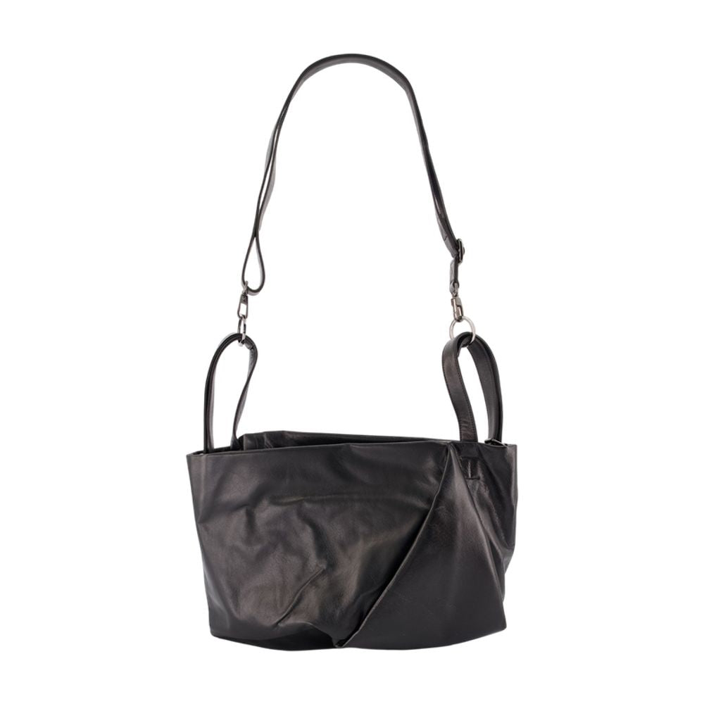 Yohji Yamamoto Tulip M Shoulder Bag — Black Cowhide