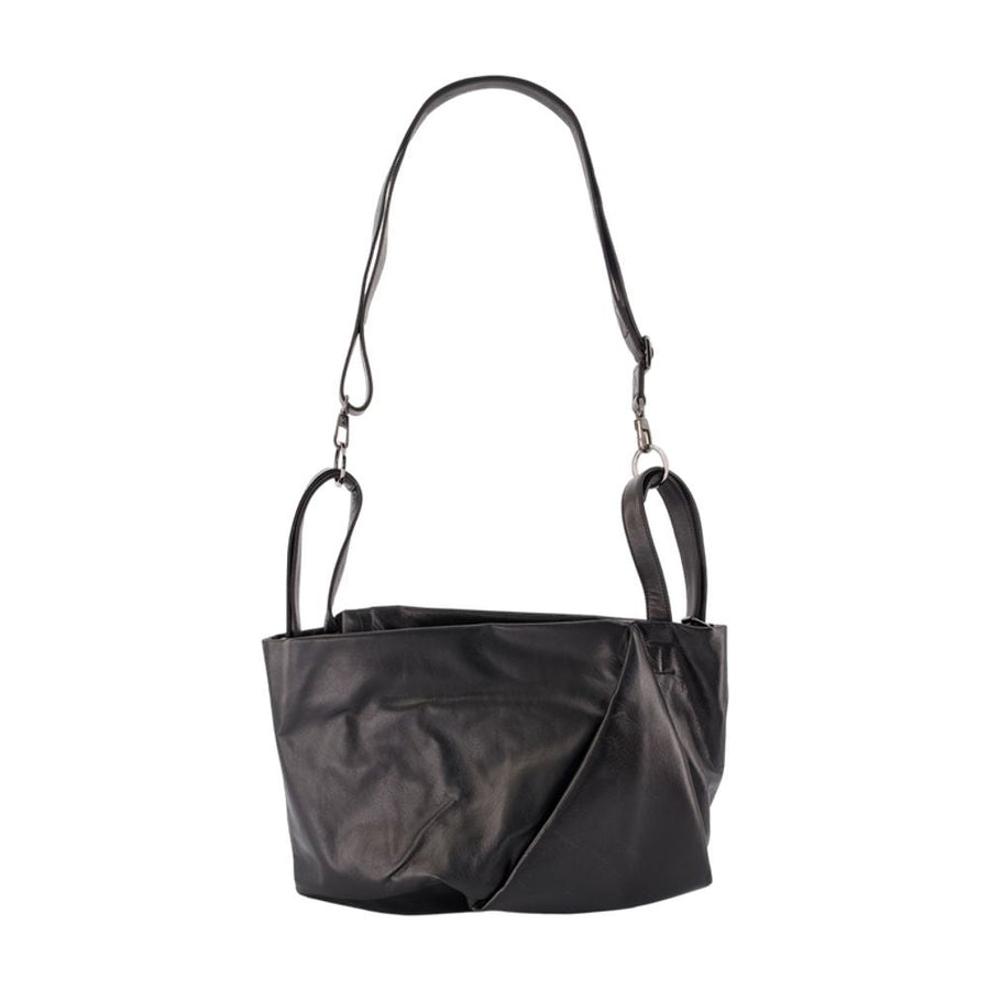 Yohji Yamamoto Tulip M Shoulder Bag — Black Cowhide