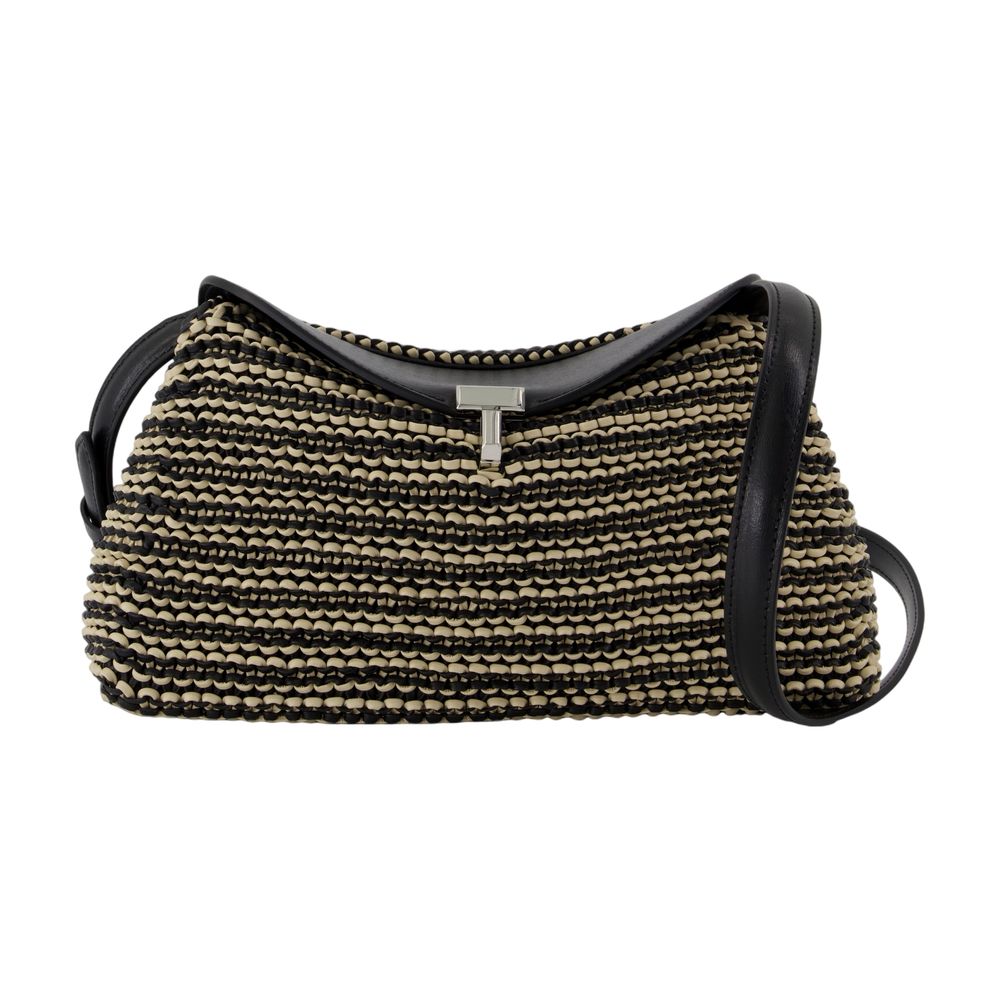 Toteme T-Lock Pouch Shoulder Bag — Black Calfskin