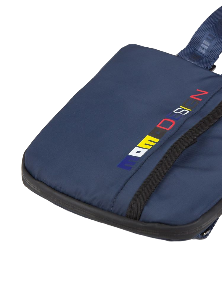 Momo Design Nylon With Colorblock Stripe Shoulder Bag — Blue