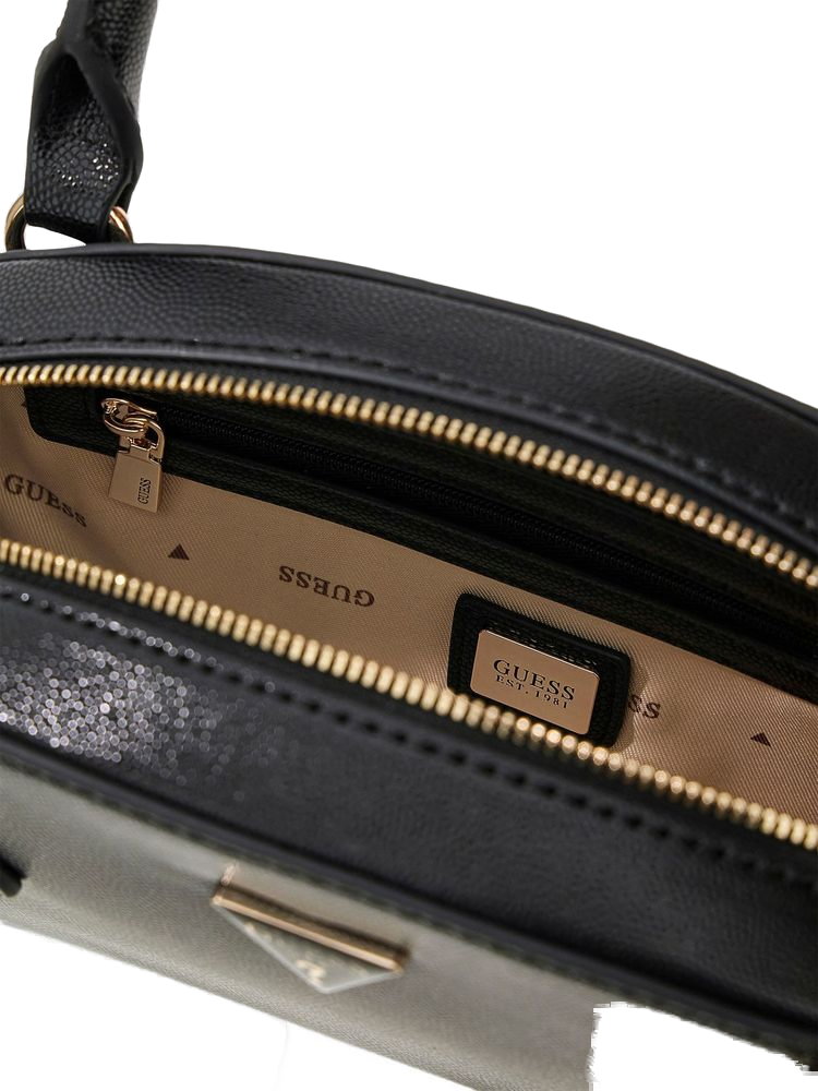 Guess Isobel Dome Shoulder Bag — Black Polyurethane