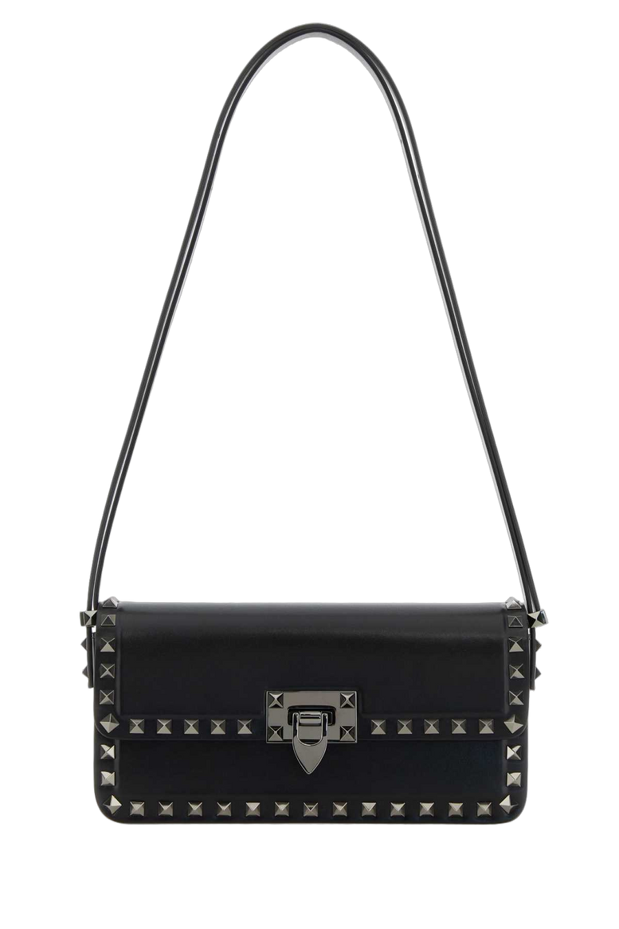 Valentino Garavani Rockstud-Embellished Leather Shoulder Bag — Black