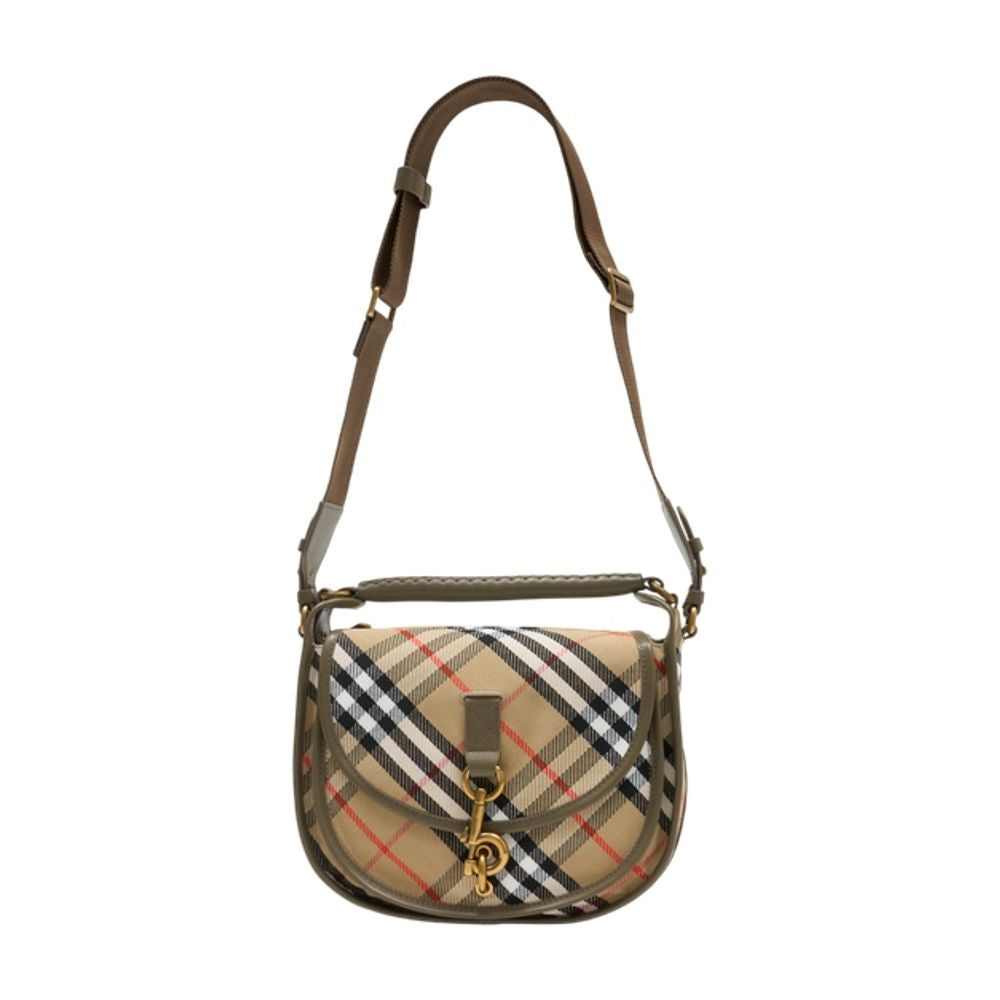 Burberry B Clip Crossbody Bag — Beige Synthetic