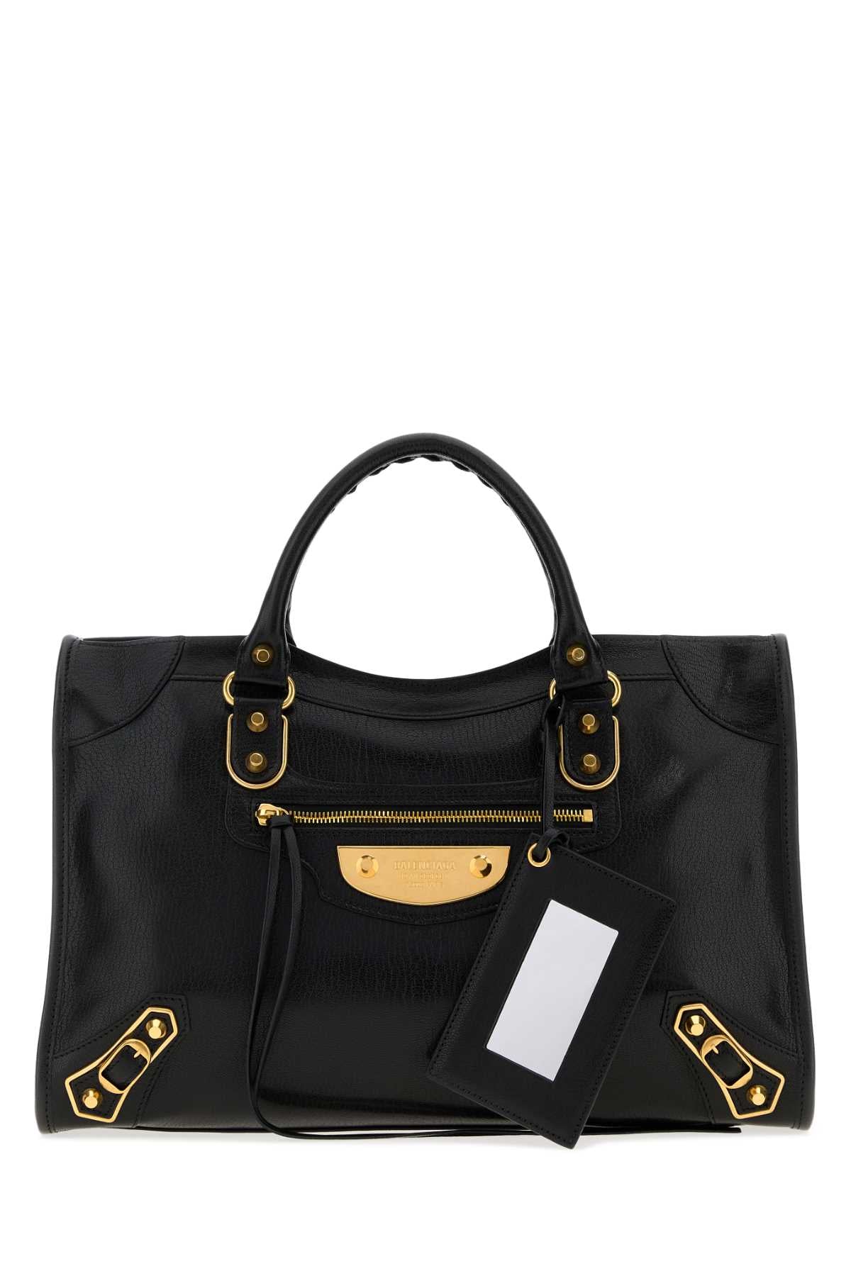 Balenciaga City Top Handle Bag — Black