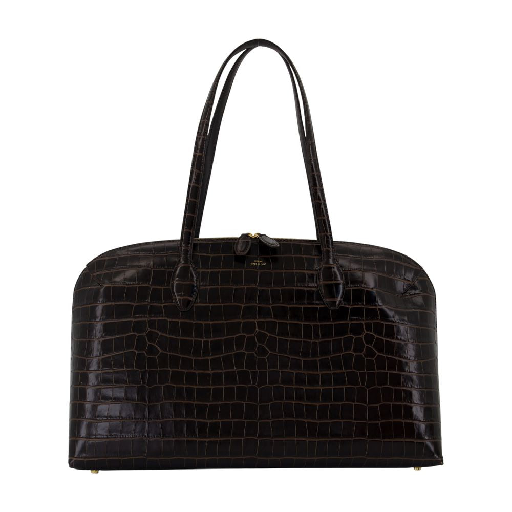 Toteme Day Shopper Shoulder Bag — Black Cowhide