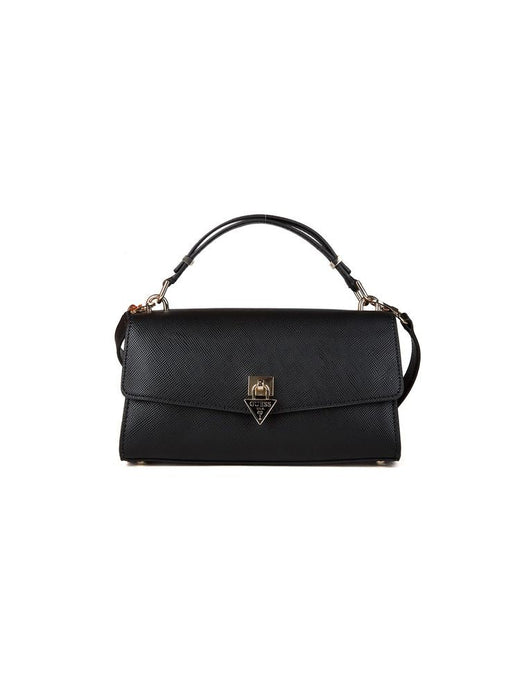 Guess Patsie Top Handle Bag — Black Polyurethane