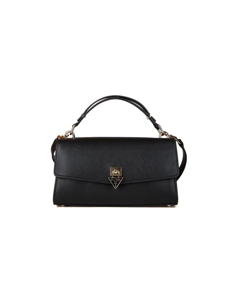 Guess Patsie Top Handle Bag — Black Polyurethane