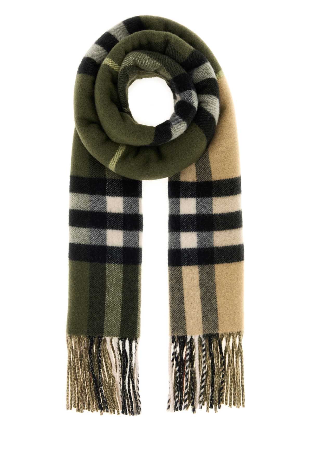 Burberry Double Gc Ekd Scarf — Green Exterior: Cashmere Scarfs