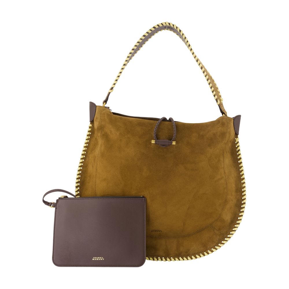 Isabel Marant Oskan Shoulder Bag — Khaki Calfskin