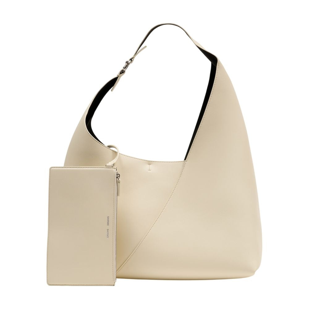 Samsøe Sakaia Shoulder Bag — Beige Calfskin