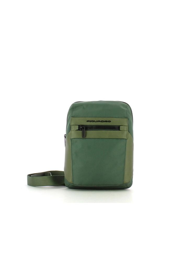 Piquadro Woody Crossbody Bag — Green Recycled Polyester