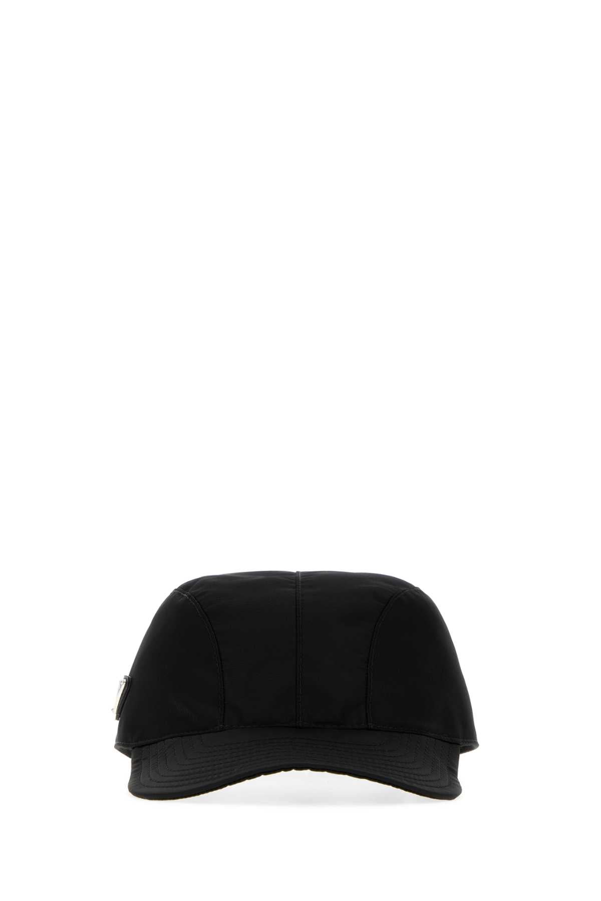 Prada Hat Recycled Nylon Baseball Cap — Black Caps