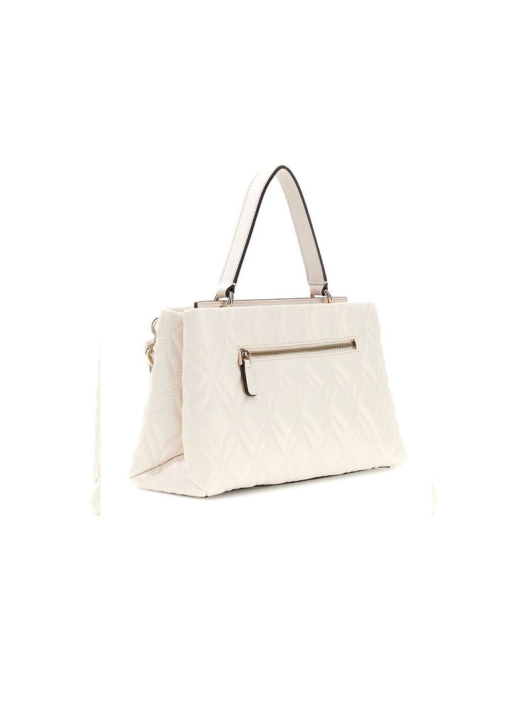Guess Maxine Shoulder Bag — White Polyurethane