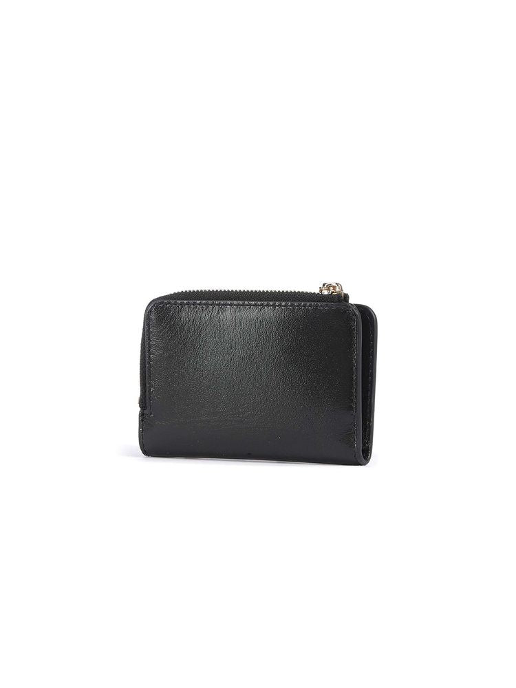 Coccinelle Shiny Smooth Leather Card Case — Black Cowhide Cases