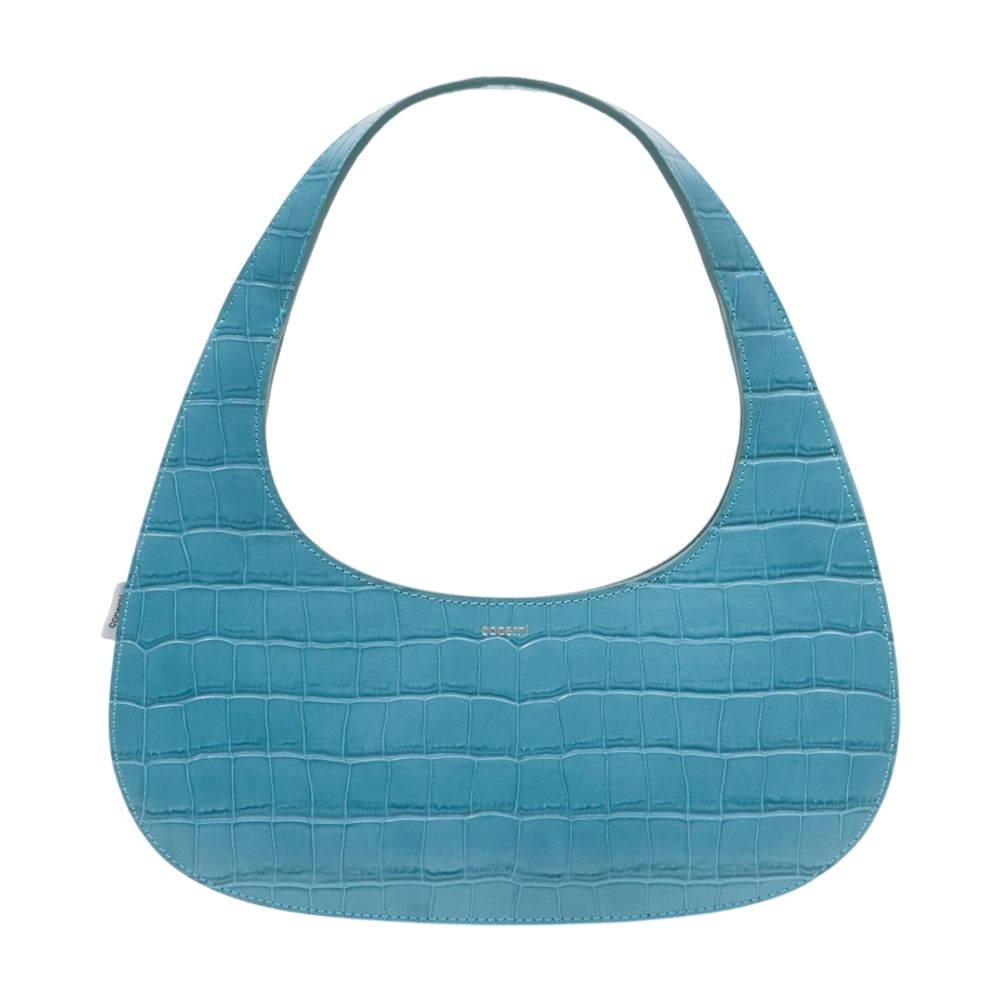 Coperni Croc-Embossed Calfskin Shoulder Bag — Blue