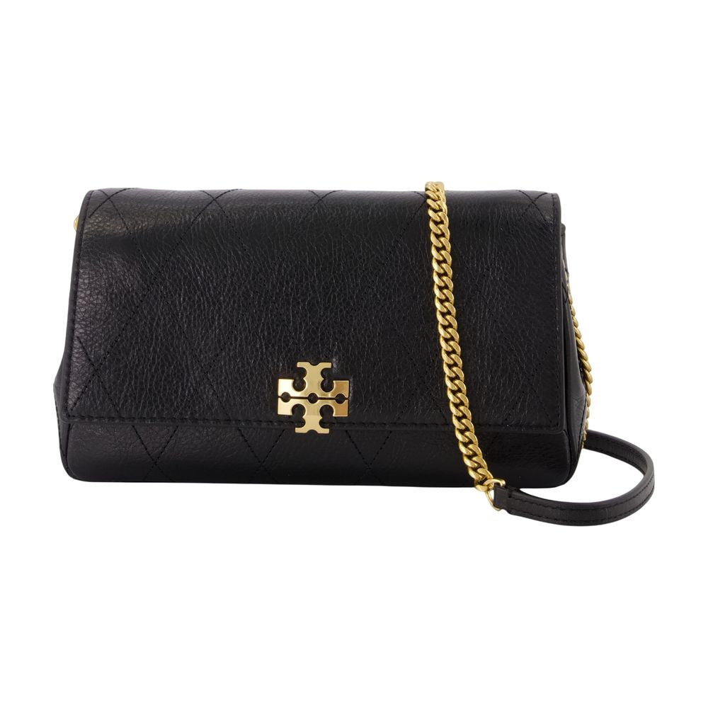 Tory Burch Quilted Calfskin Wallet — Black