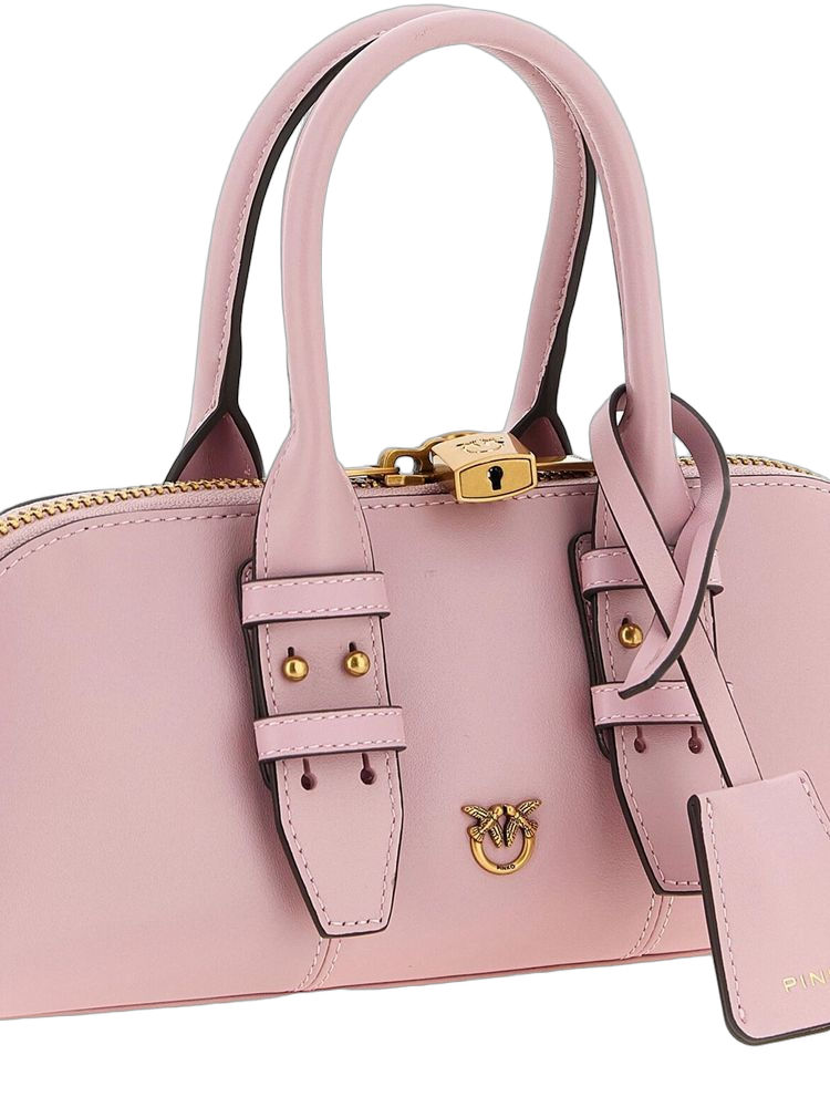 Pinko Escape Baguette Top Handle Bag — Pink Cow Leather
