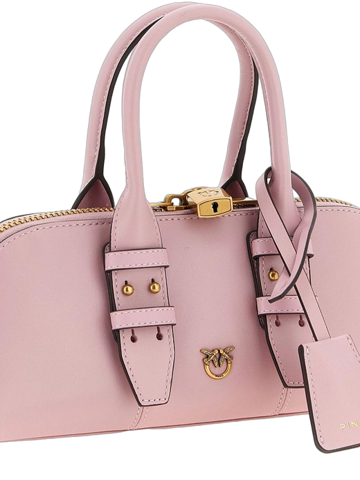 Pinko Escape Baguette Top Handle Bag — Pink Cow Leather