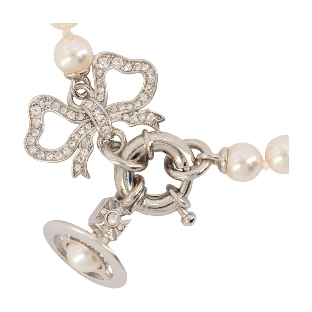 Vivienne Westwood Pearl & Crystal-Embellished Bracelet — Silver Metal Bracelets