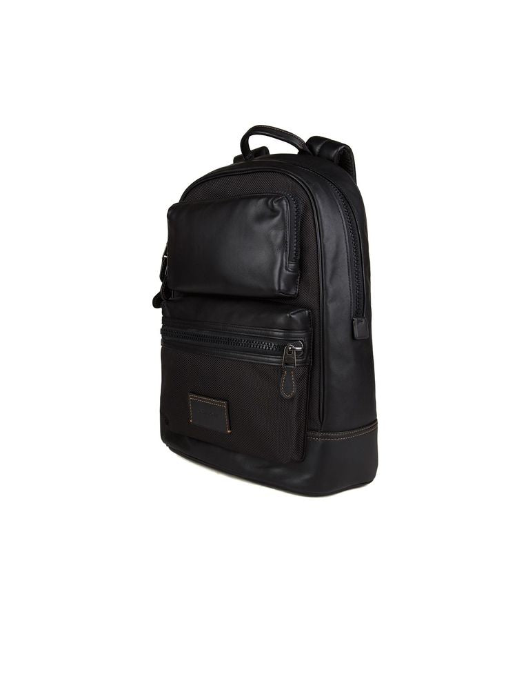 Coach Leather Backpack — Black