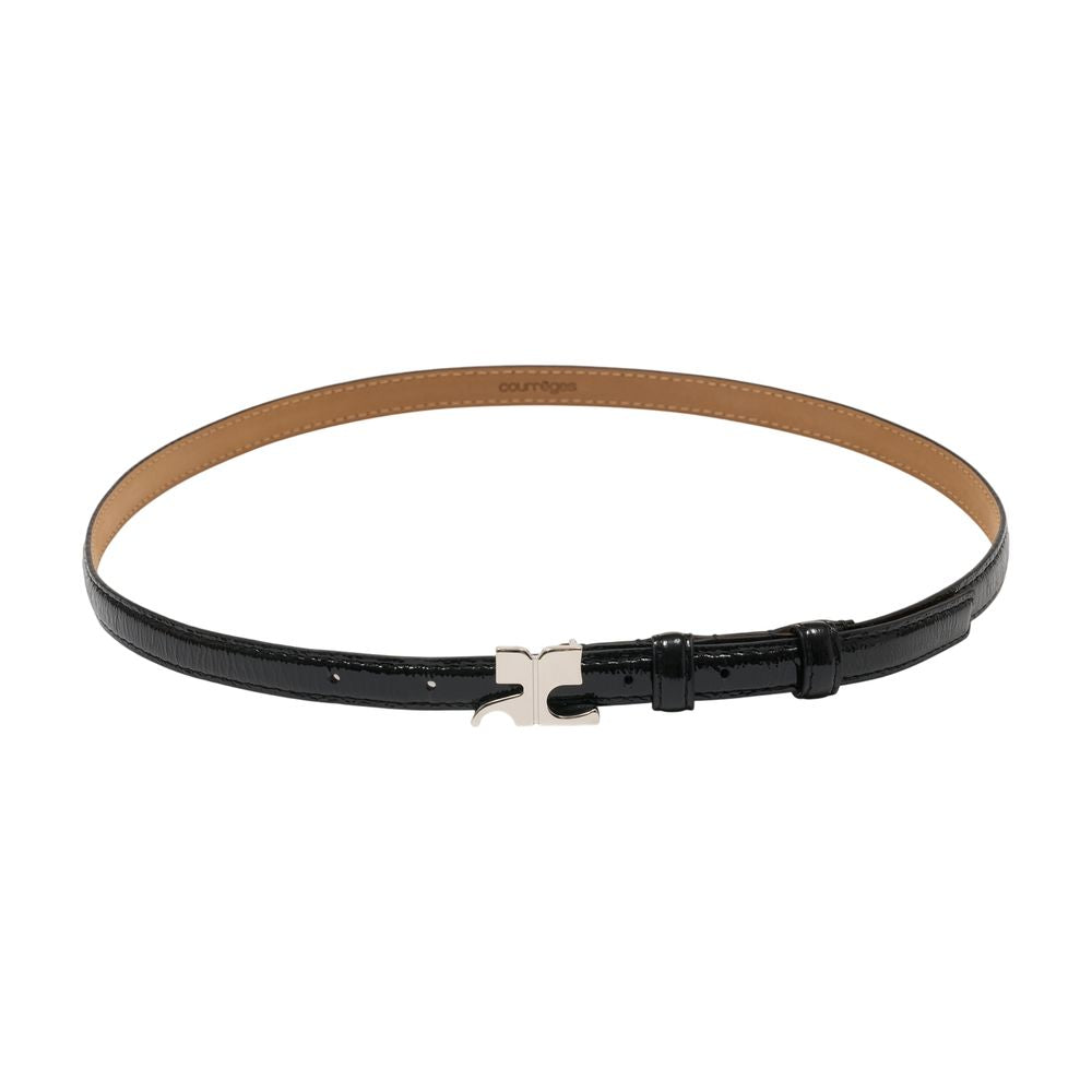 Courreges Ac Belt — Black Calfskin