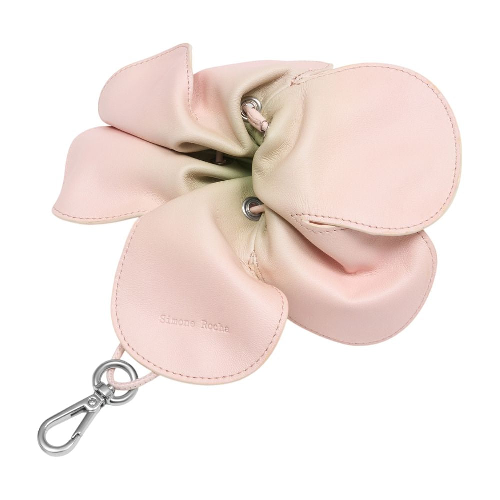 Simone Rocha Flower-Shaped Leather Coin Purse — Pink Calfskin Purses
