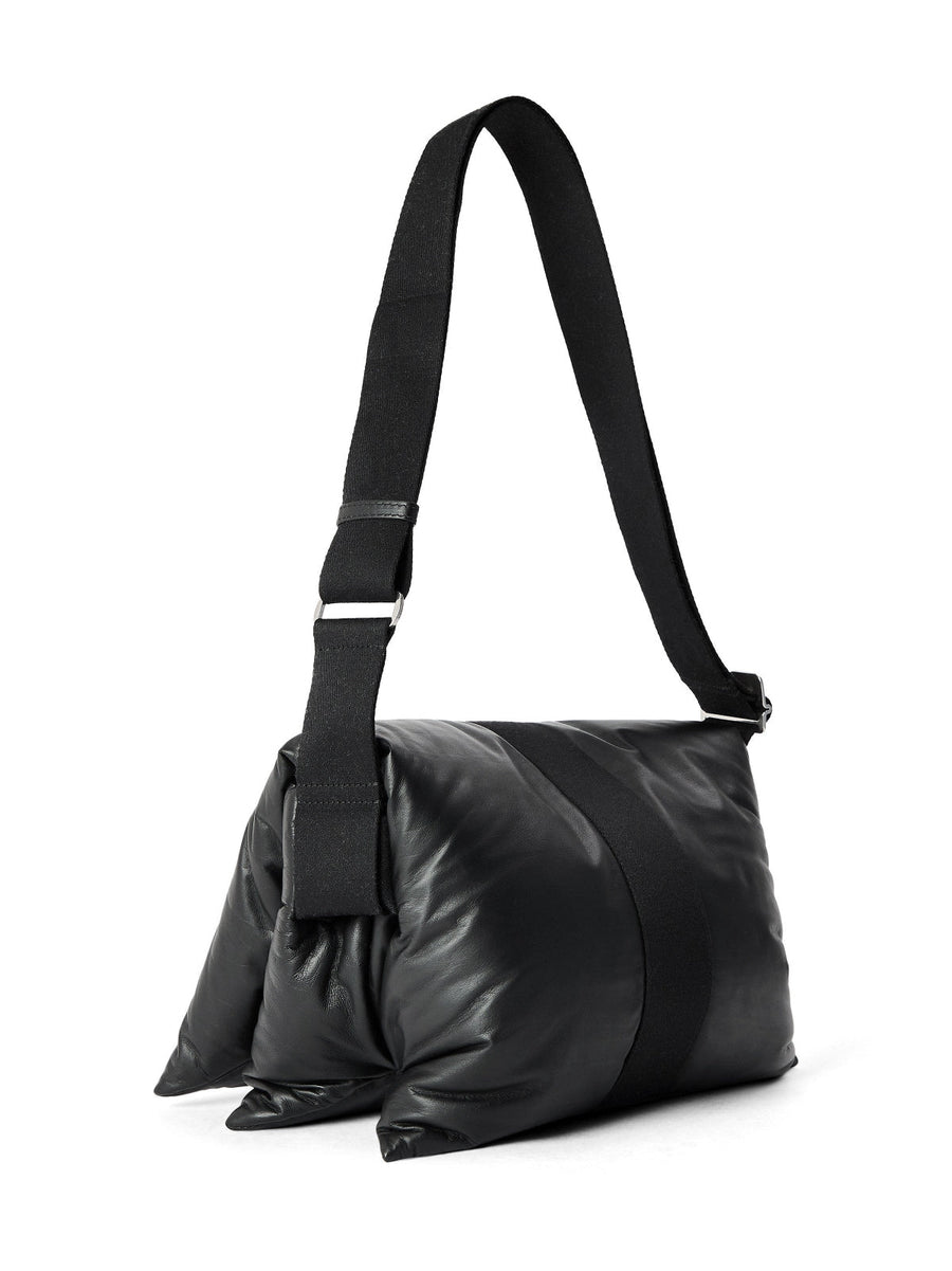 Burberry Quilted Pillow Padded Shoulder Bag — Black Leather