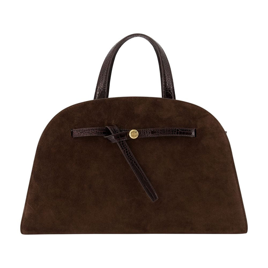 Tory Burch Romy Top Handle Bag — Brown Calfskin