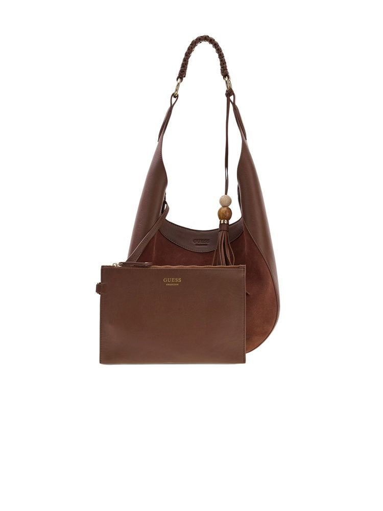Guess Nina Hobo Bag — Brown Cow Leather