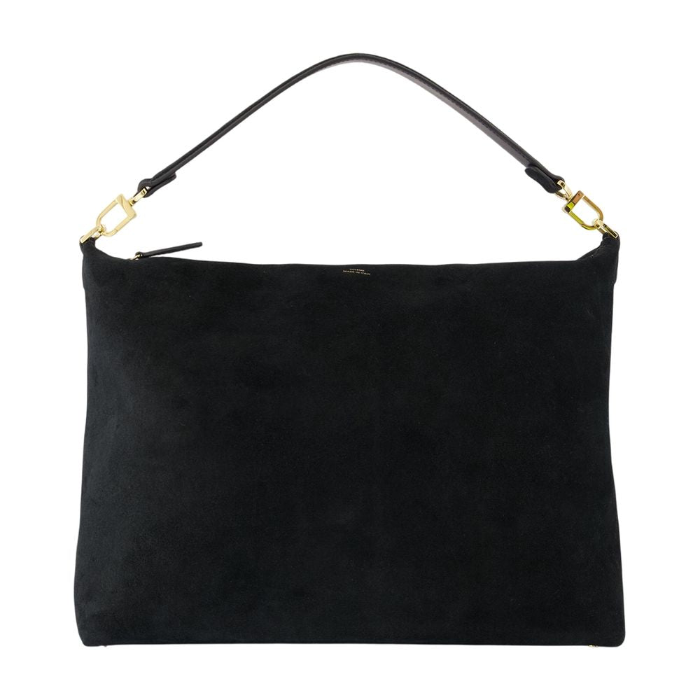 Toteme Bevel Shoulder Bag — Black Calfskin