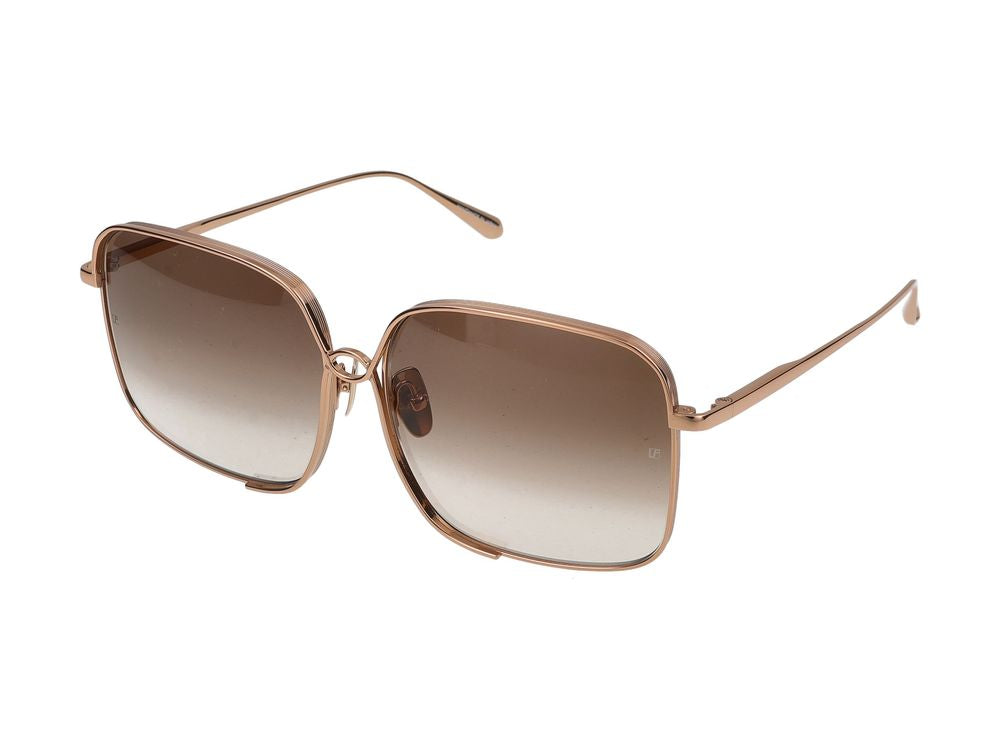 Linda Farrow Lfl1597 Sunglasses — Rose Gold Titanium