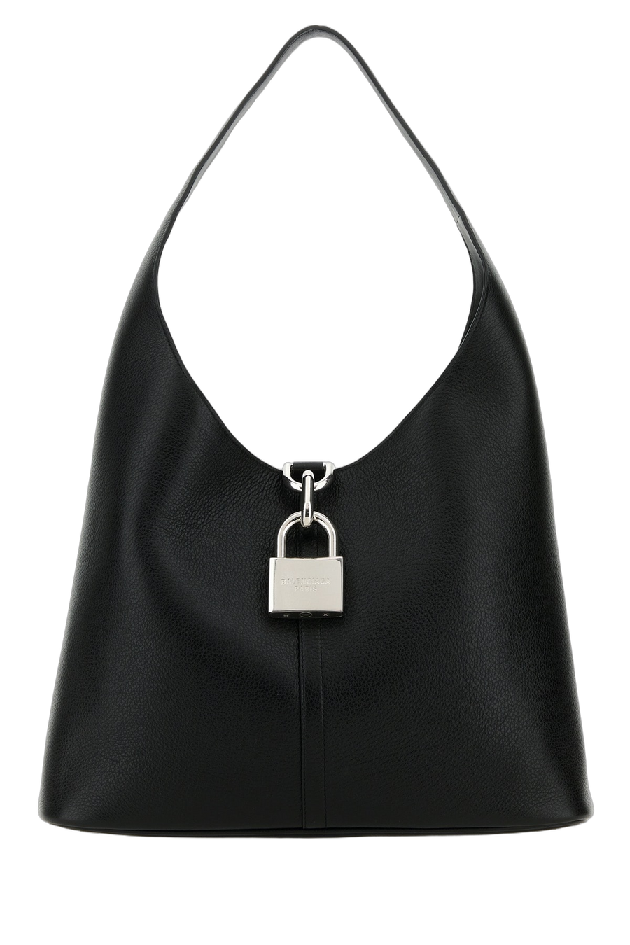 Balenciaga Lock-Detail Leather Shoulder Bag — Black T Domesticated Calf Le