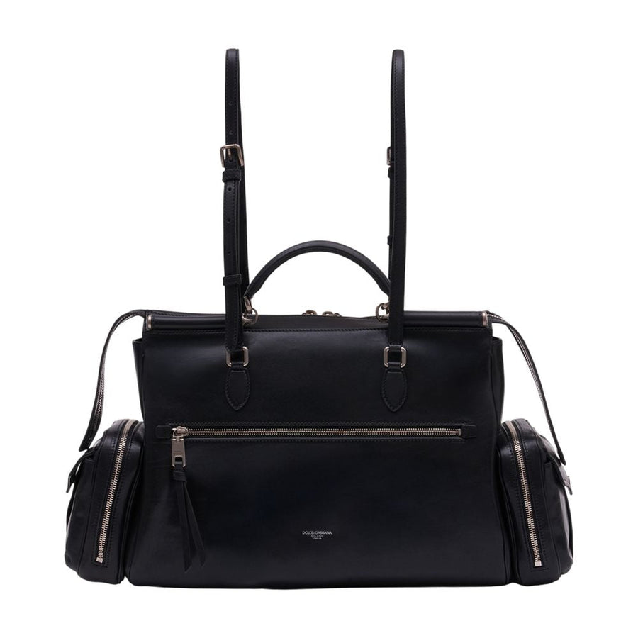 Dolce & Gabbana Borsaspalla Top Handle Bag — Black Calfskin