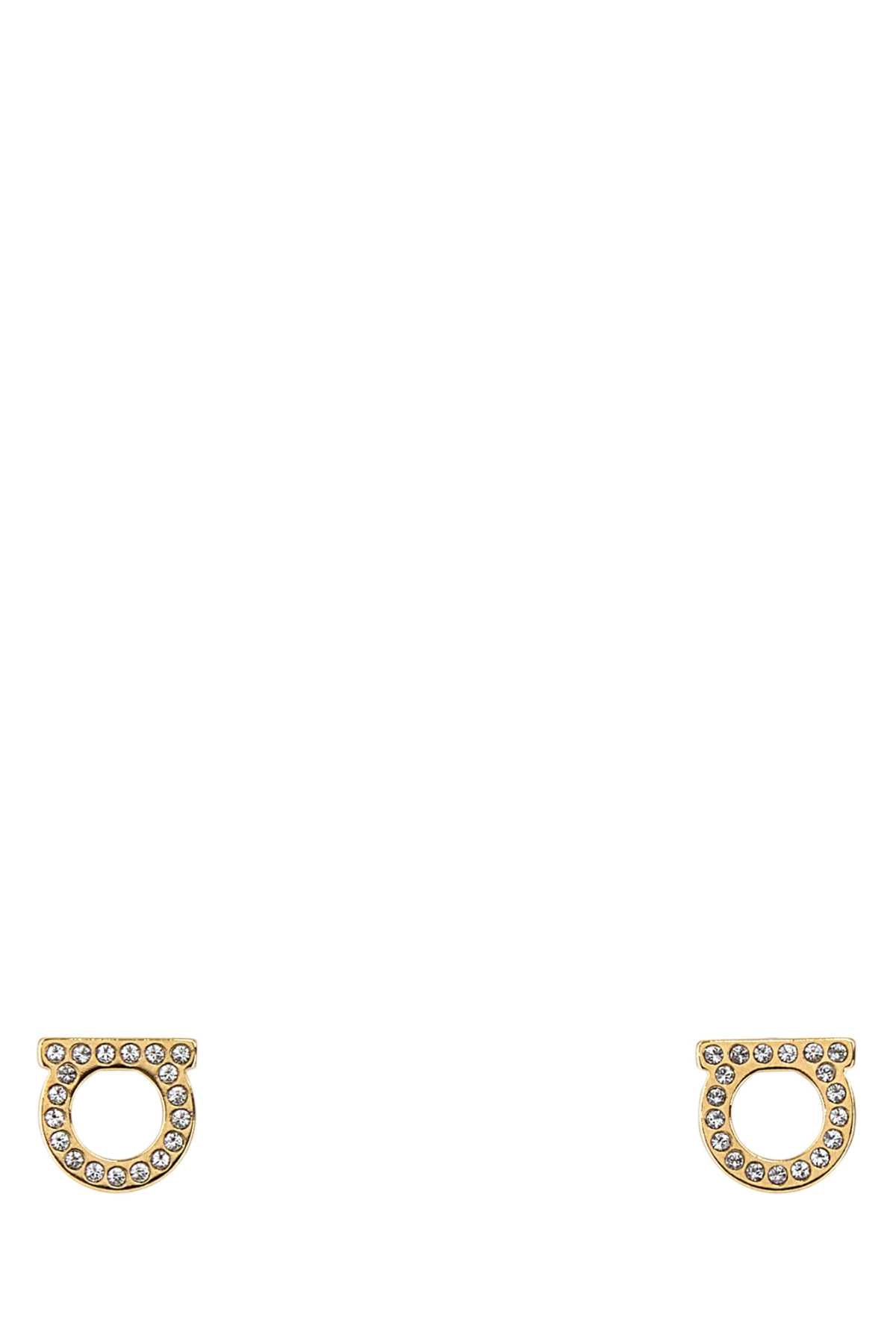 Ferragamo Crystaloro Earrings — Gold Glass Brass