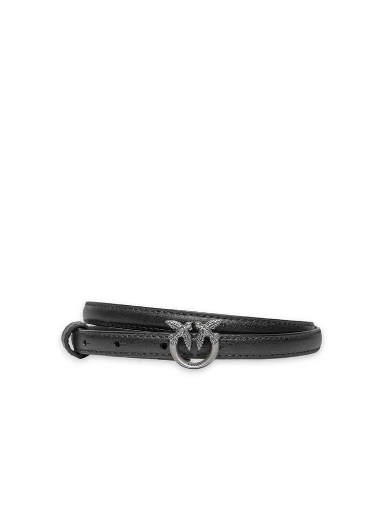 Pinko Love Berry H1 Belt — Black Cowhide | Accessory: Zinc