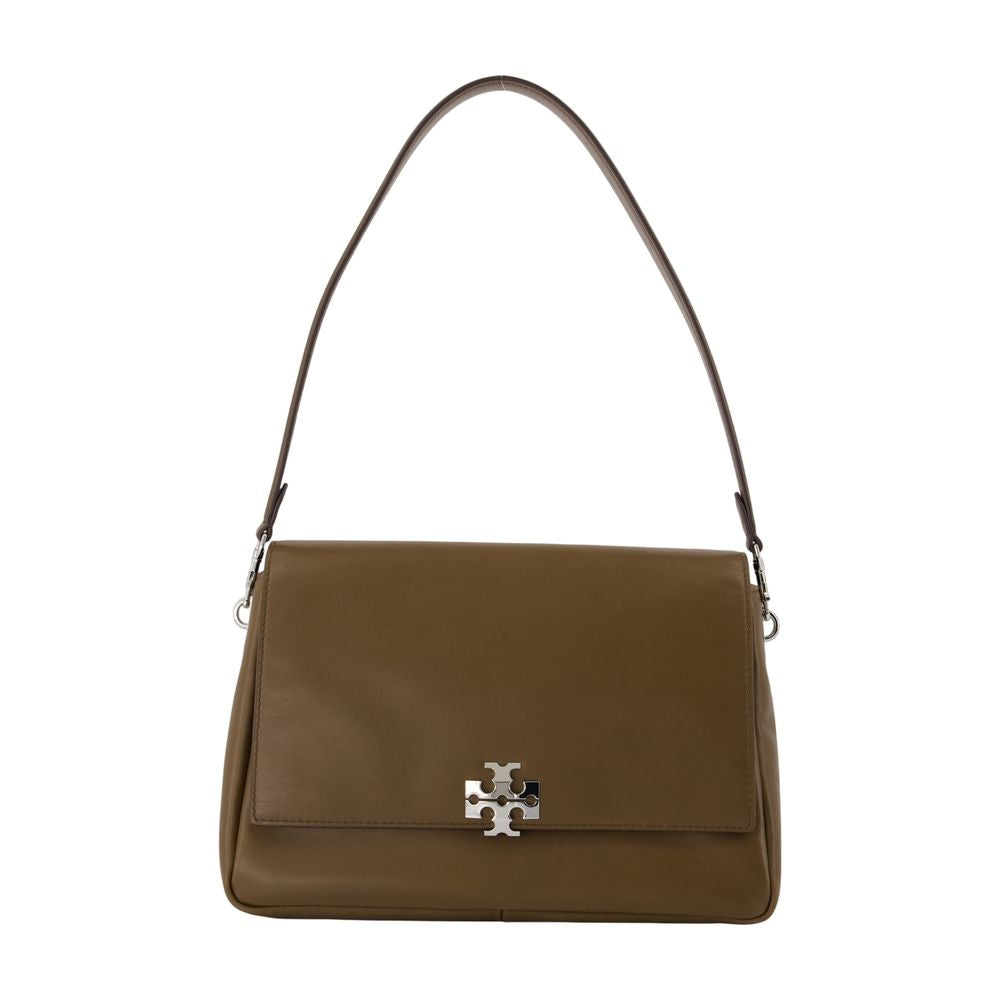 Tory Burch Charlie Shoulder Bag — Brown Calfskin